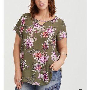 Torrid Georgette Keyhole Floral Top 3X